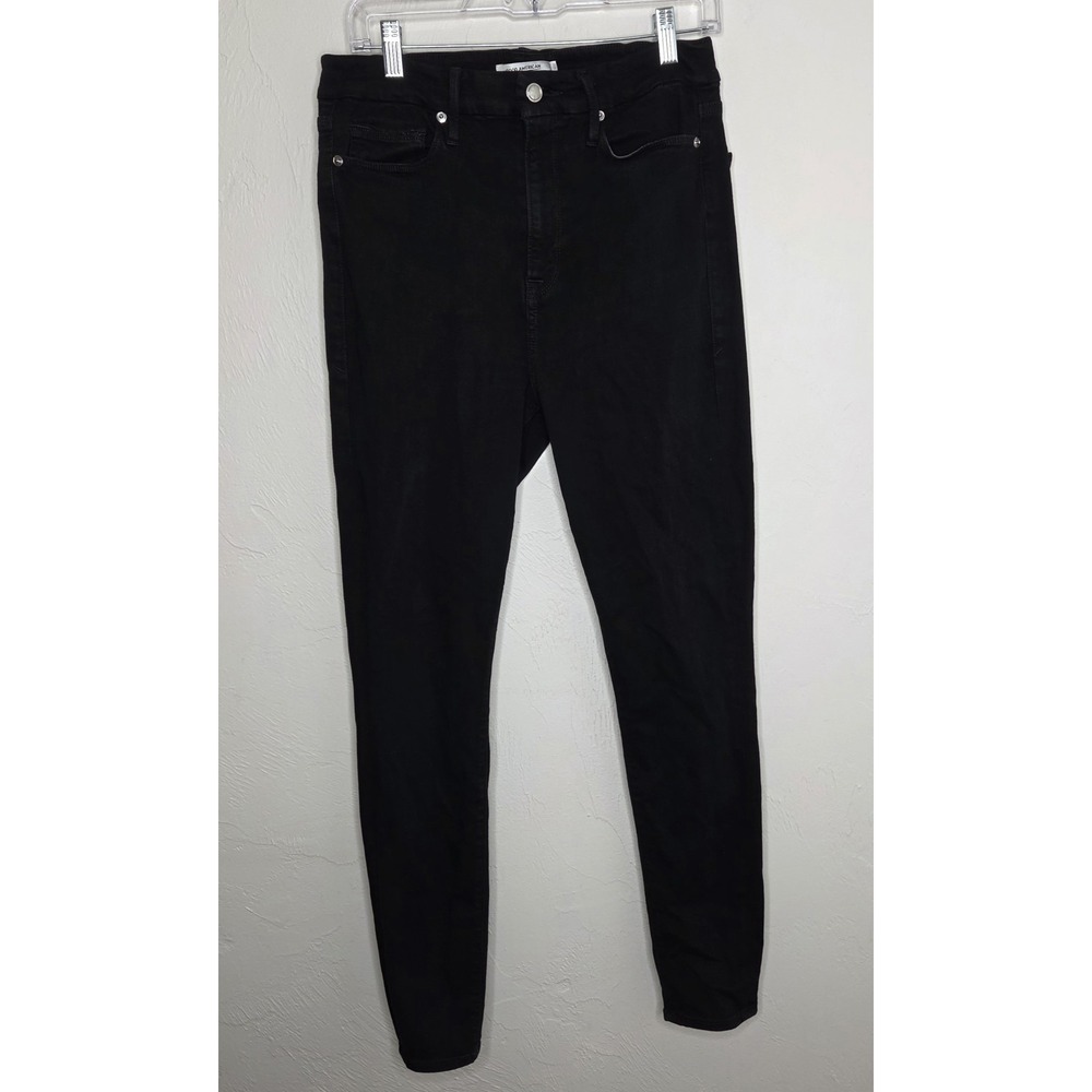 Good American Jeans Women's Size 14/32 Black Good Waist Stretch Denim Pants‎